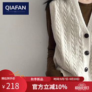 恰凡（QIAFAN）針織衫女日系v領(lǐng)馬甲內(nèi)搭毛衣女襯衫疊穿2025春秋小香風(fēng)新款上衣 米白色 今年流行的 馬夾女式新款2025 S