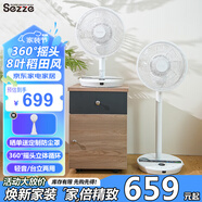 西哲（sezze）日本空氣循環(huán)扇家用電風(fēng)扇直流變頻落地扇360°搖頭節能果嶺風(fēng)扇遙控節能臺立兩用扇輕音扇渦輪扇 Y-228PLUS（典雅白）