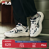 FILA斐樂(lè )男鞋男子跑鞋MARS II火星二代復古運動(dòng)鞋減震男鞋 雪白/午夜深藍-火星4 F12M522101F 41