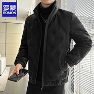 ROMON輕薄羽絨服男士2025冬季新款立領(lǐng)休閑百搭保暖外套潮流時(shí)尚男裝 黑色 4XL