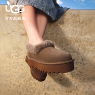 UGG秋季新款女士毛鞋領(lǐng)厚底懶人毛毛鞋1166733DRKT|深太妃糖棕色38