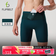 Flipbelt飛比特男士袋鼠褲3.0緊身壓縮褲跑步透氣吸濕排汗 深海綠 M 