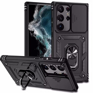 三星（SAMSUNG）【品質(zhì)原裝】適用手機殼S24加推窗S22+遮擋攝像頭S23保護套S21滑 【黑色】滑蓋鏡頭軍工級防摔 三星Galaxy_S24+