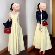 凡客誠品多巴胺掐腰黃色吊帶連衣裙子女夏季2025新款氣質(zhì)長(cháng)裙開(kāi)春穿搭海邊 吊帶連衣裙版【單件】(春季流行 S 40/45kg