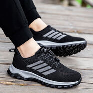 康奈（kangnai）輕奢女鞋秋季新款運動(dòng)媽媽鞋舒適旅游跑步鞋 黑色男 36