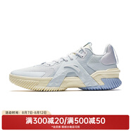 安踏（ANTA）空域5｜籃球鞋男水泥克星實戰(zhàn)透氣緩震防側翻中幫運動鞋 淺霧灰/安踏白-5 大理石 44