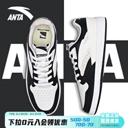 安踏（ANTA）板鞋男學(xué)生小白鞋小街頑黑白熊貓運動鞋休閑鞋 象牙白/黑/泥沙灰 42