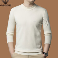 阿瑪尼（ARMANI）男士羊毛衫2025秋冬季精紡半高領(lǐng)毛衣針織羊毛打底衫 A白色DGSN-1520 M 165