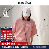 nautica white sail白帆×CityBoy 日系休閑無性別經(jīng)典笑臉多巴胺短袖T恤TW5101 粉色607 M