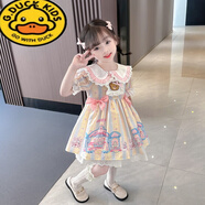 G.duck女童連衣裙夏季2026新款洋氣夏款女寶寶洛麗塔兒童裝夏裝公主裙子 粉色 90 cm(參考年齡2-3歲)