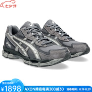 亞瑟士（asics）男鞋運動(dòng)鞋GEL-NYC 2055夏季新品透氣跑步鞋絨面革休閑日常戶(hù)外 深灰色Carbon/Cement Grey 42.5 碼
