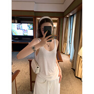 deciuhlaeXzichic夏日韻律麻料背心正反兩穿女夏2024新款絕美吊帶上衣女 本白色(現貨) S 均碼