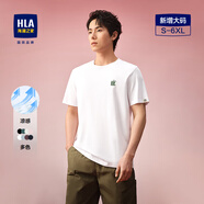 海瀾之家（HLA）短袖T恤男士純棉透氣圓領(lǐng)印花休閑運(yùn)動(dòng)上衣短袖男夏季 漂白9T S 165/84A 推薦114~124斤