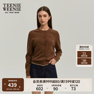 Teenie Weenie小熊女裝簡約針織衫女秋冬針織開衫罩衫短外套上衣 棕色 XS (155)