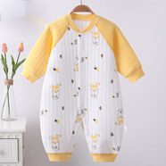 G.DUCKKIDS童裝嬰幼兒連體衣新款夾棉保暖寶寶棉服秋冬裝超萌棉衣新生兒衣服 滿(mǎn)印帽子小熊 59cm