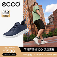 愛(ài)步（ECCO）休閑鞋男士 軟底戶外運(yùn)動(dòng)鞋輕便跑步鞋牛皮休閑鞋男鞋 靈動(dòng)525204 海洋藍(lán)52520450595 40