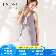 金三塔睡裙真絲睡衣女桑蠶絲真絲簡(jiǎn)約減齡氣質(zhì)基礎(chǔ)背心裙 高級(jí)灰 XL (170/92A)