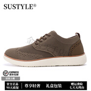 SUSTYLE奢侈高檔品牌高端2025春夏飛織休閑鞋男輕便軟底飛織網(wǎng)面鞋男百搭 8823棕色 39