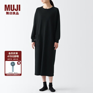 無(wú)印良品 MUJI 女式 毛圈 寬松版 連衣裙 FD1JBA3A 衛衣裙 黑色 S(155/80A)