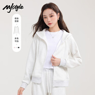 MJ STYLE收腰連帽衛衣外套女裝2026年春秋新款小個(gè)子純色修身拉鏈開(kāi)衫上衣