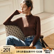 Olrain歐芮兒純色毛衣初秋新款經(jīng)典基礎(chǔ)百搭半高領(lǐng)羊毛打底衫 可可咖 M