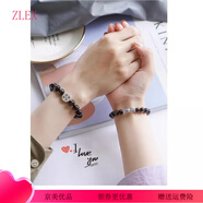 ZLEX黑曜石情侶手鏈男女情緒穩(wěn)定銀曜石手串月光石水晶七夕情人節(jié)禮物 情侶手鏈一對(duì)賞峰新升級(jí)滿分收