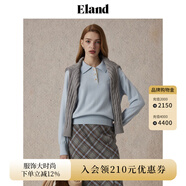 ELAND【100%綿羊毛】衣戀毛衣女純色翻領(lǐng)甜美柔軟上衣2025冬季新 淺藍(lán)色(51)L/Blue M 165