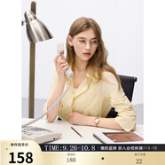 三彩2025秋款職場(chǎng)通勤百搭OL襯衫中長(cháng)寬松長(cháng)袖襯衣開(kāi)衫Z 鵝黃 L 165/88A