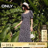 ONLY 2025春季氣質(zhì)復(fù)古方領(lǐng)泡泡袖中長(zhǎng)款連衣裙女|125107026