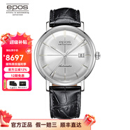 愛(ài)寶時(shí)（EPOS）萬(wàn)表手表原創(chuàng  )系列全自動(dòng)機械夜光正裝商務(wù)男表生活防水鋼帶 月光銀3437.132.20.18.25