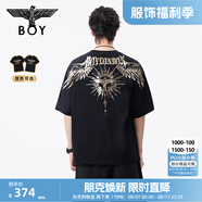 BOY LONDON【暗黑羅盤】夏情侶款短袖權(quán)杖印花炸街潮牌T恤N01906 黑印金N01906 經(jīng)典升級款 XL