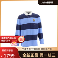 拉夫勞倫（Ralph lauren）Polo條紋翻領(lǐng)長(zhǎng)袖T恤男款藍(lán)色 藍(lán)色 M
