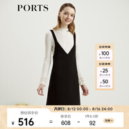PORTS寶姿女裝 秋冬背帶裙SL9D009LWF033 黑色 M (6)