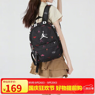 Jordan男女喬丹 聚酯纖維 書(shū)包背包 滿印Logo雙肩包DV5304-011黑 均碼