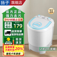 揚(yáng)子家用大容量洗衣機(jī)母嬰襪子半自動小型迷你洗衣機(jī)宿舍租房 2.8公斤白色波輪【單桶迷你款】