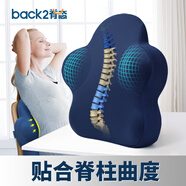 脊態(tài)（Back2）護(hù)腰靠墊腰靠 辦公室座椅子腰部靠背墊記憶棉腰枕腰椎墊靠枕 【經(jīng)典款】星空藍(lán)