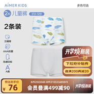 愛(ài)慕兒童新品棉底襠抗菌莫代爾兒童內褲男女童平角內褲2條裝A類(lèi)薄透氣短褲 男-滿(mǎn)分方程 2條 100 （24-36斤）