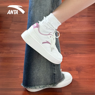 安踏（ANTA）女鞋運動(dòng)板鞋冬季新款厚底保暖低幫小白鞋增高學(xué)生運動(dòng)休閑鞋子女 【輕程板鞋】治愈粉紫8010-3 40 【正品保證-假一賠十】