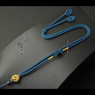品晶記（PINJINGJI）品晶記男女佛牌翡翠玉佩金銀飾品手工編織項鏈配飾吊墜繩子可調節(jié) 3mm曼陀羅結心心相印孔雀藍