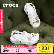 卡駱馳（CROCS）洞洞鞋貝雅男鞋女鞋輕便耐磨一腳蹬拖鞋休閑鞋|10126 白-100 41 /42(260mm)