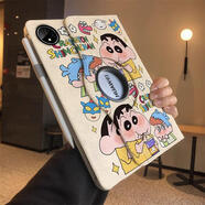 華為（HUAWEI）[原裝品質(zhì)]蠟筆小新360旋轉(zhuǎn)適用2025新款華為matepad11.5s保護套p 360度旋轉(zhuǎn)皮套【吃貨蠟筆小新CHEN03】+鋼化 平板9 Pro (12.1英寸)