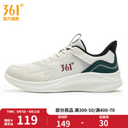 361度男鞋運動鞋夏季新款361男常規(guī)跑鞋 羽毛白/生態(tài)綠 39