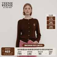 Teenie Weenie小熊針織開衫女春季軟糯舒適簡約休閑通勤針織毛衣外套女 棕色 M (165)