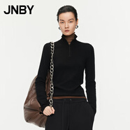 JNBY/江南布衣秋季半高領(lǐng)巴素蘭羊毛針織衫修身柔軟毛衣5O9310330 001/本黑 S