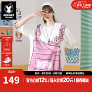 閃電潮牌（GENANX）新款短袖ins風(fēng)趣味印花太空棉寬松情侶T恤 白色 M
