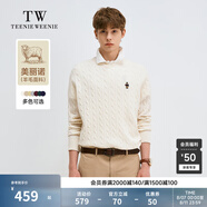 Teenie Weenie Men小熊男裝針織衫秋冬圓領(lǐng)絞花針織毛衣情侶同款 象牙白 XL (180)
