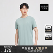 勁霸男裝（K-Boxing）【莫代爾】半袖男時尚休閑圓領純色短袖T恤FTBG2396 豆綠 195 