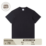 NOTHOMME日系潮牌夏季男款簡(jiǎn)約純色圓領(lǐng)T恤情侶裝寬松打底衫 黑色280g升級 寬松版 M (170)