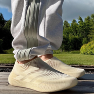 阿迪達斯（adidas）ClimaMog透氣清風輕量化跑鞋4D打印鏤空米白色JQ8739【七夕送禮】 米白色(偏小1公分) 鞋面低,鞋身窄 44.5 (44 2/3) 適合42.5 43