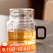 瓷牌茗茶具（cipaiming teaset）輕奢茶水分離茶杯家用高硼硅耐熱玻璃杯迷你墩墩杯帶過(guò)濾簡(jiǎn)約杯子 透明敦敦壺 400ml